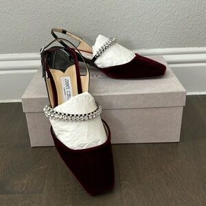 Jimmy Choo 30 Velvet Slingback Pumps, Size 41 - image 1